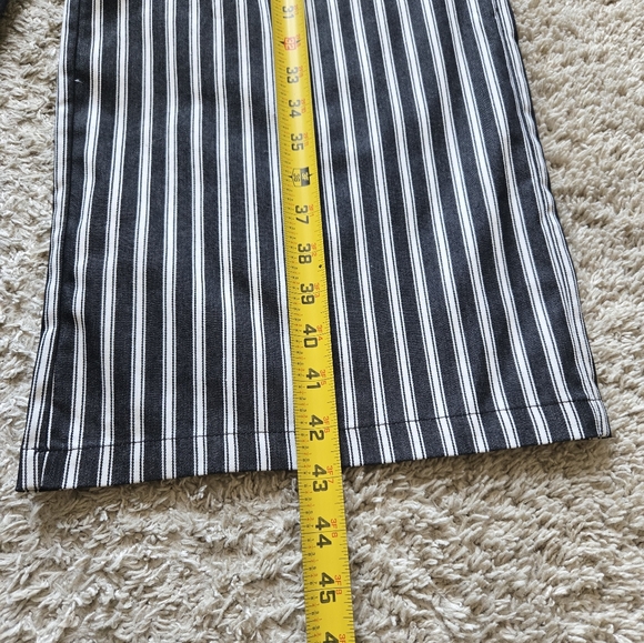 Commense Wide Leg Pants Womens M Gray White Stipe Boho - Picture 6 of 10